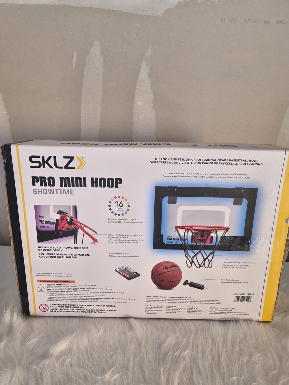 Pro Mini Hoop Showtime Indoor Basketball - Black/White - Picture 5 of 7